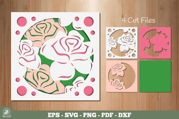 Download Rose Flowers Layered Papercut SVG - Premium Bundle