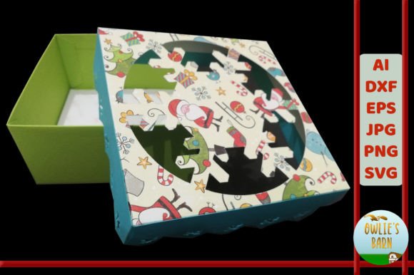 Download Christmas Box with Snowflake Cutout Lid - Christmas box Collection