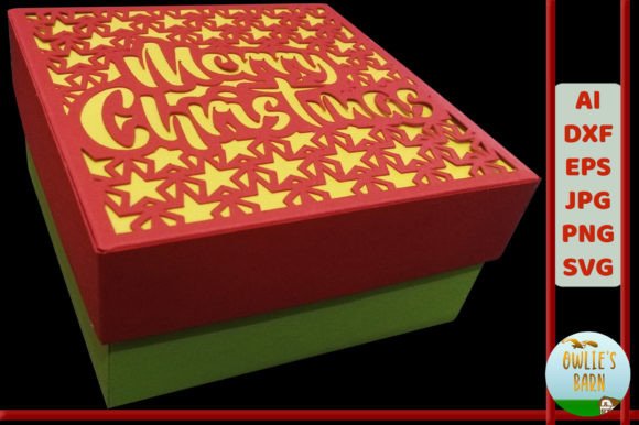 Download Christmas Box with Cutout Stars Lid - Christmas box Collection