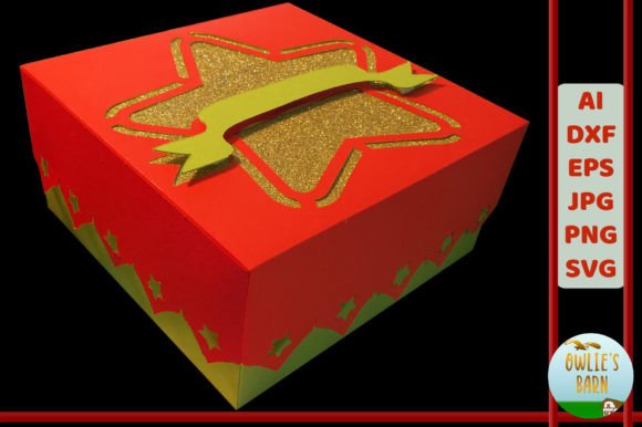 Download Christmas Box with Star Cutout Lid - Premium Resources